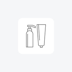 Beauty Essentials, LuxuryCosmetics, VeganBeautyProducts, thin line icon, grey outline icon, pixel perfect icon