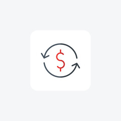 Exchange Currency, Financial Transactions,flat color icon, pixel perfect icon