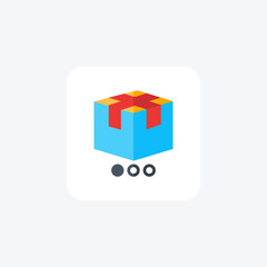 Fototapeta premium Product package, packaging, design, branding, box flat color icon, pixel perfect icon