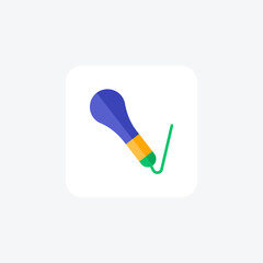 Mic, microphone, sound, audio, recording flat color icon, pixel perfect icon