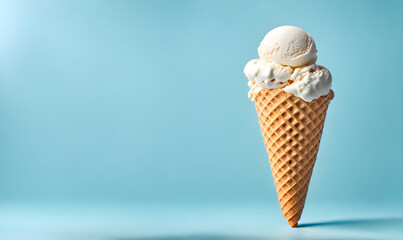 Ice cream delight: Waffle cone with creamy goodness