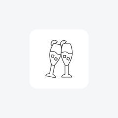 Fototapeta premium CocktailGlassIcons, MixologyEmblems, thin line icon, grey outline icon, pixel perfect icon