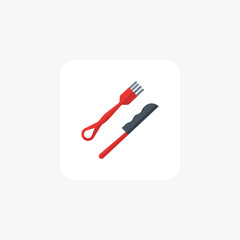 Cutlery Set, FineDiningUtensils, StainlessSteelCutlery, flat color icon, pixel perfect icon