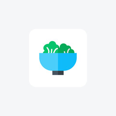 SaladIcon, GardenFreshEmblem, NutrientRichGreensSymbol, flat color icon, pixel perfect icon