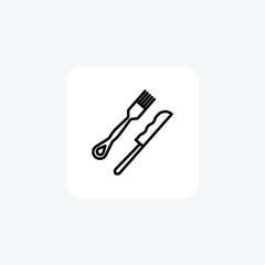 Cutlery Set, FineDiningUtensils, StainlessSteelCutlery, line icon, outline icon, pixel perfect icon