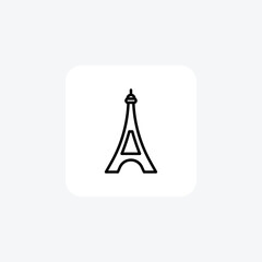 Eiffel Tower Icon,Paris, Landmark, Architecture, France, isolated on white background vector illustration Pixel perfect