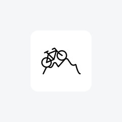 MountainBiking Iconography isolated on white background vector illustration Pixel perfect