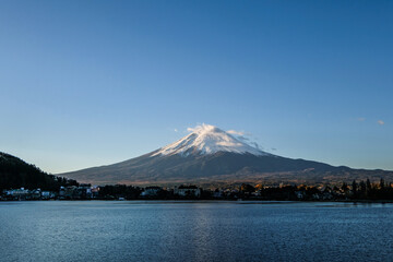 富士山　河口湖　早朝