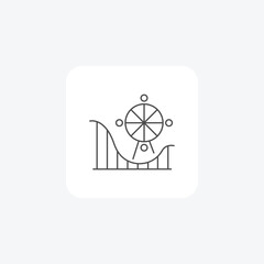 Joyland Icon,Amusement Park, thin line icon, grey outline icon, pixel perfect icon