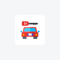 Car, Driving, Automotive, Travel, Road, flat color icon, pixel perfect icon