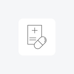 Health Records, Diagnosis, Healthcare, thin line icon, grey outline icon, pixel perfect icon