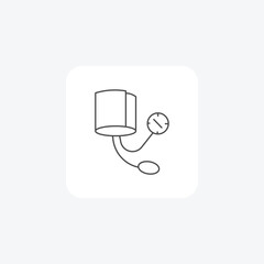 Blood Pressure Cuff,Medical Device, Monitoring, thin line icon, grey outline icon, pixel perfect icon