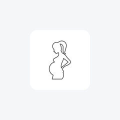 Pregnancy,Baby Bump, Maternal Health, thin line icon, grey outline icon, pixel perfect icon