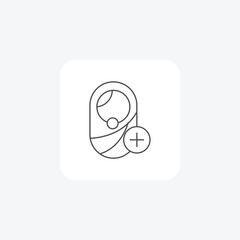 Pediatrics, Pediatric Services, Pediatric Health Symbol thin line icon, grey outline icon, pixel perfect icon
