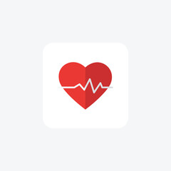 Heart beat,Pulse, Cardiology, flat color icon, pixel perfect icon