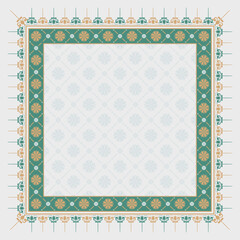 traditional batik pattern background with a decorative frame and a place for text 