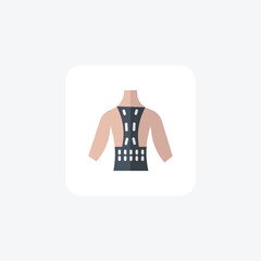 Fototapeta premium Orthopedic Belt Icon, Orthopedic Device, flat color icon, pixel perfect icon