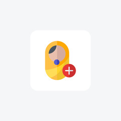 Pediatrics, Pediatric Services, Pediatric Health Symbol flat color icon, pixel perfect icon