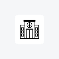 Hospital,Healthcare, Medical Facility, Clinic, line icon, outline icon, pixel perfect icon