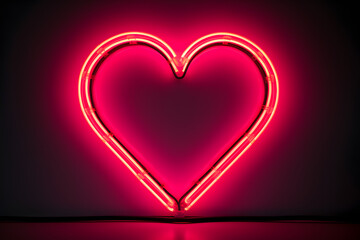 Neon heart background.
