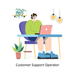 Customer support operator vector Flat Design illustration. Symbol on White background EPS 10 File