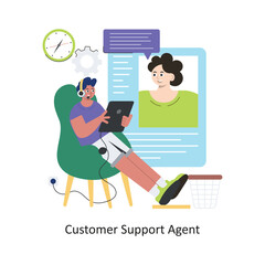 Customer support agent vector Flat Design illustration. Symbol on White background EPS 10 File