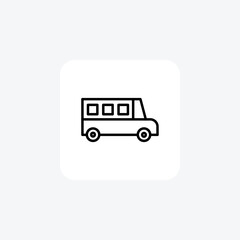 School bus, Student transportation, Yellow bus, line icon, outline icon, pixel perfect icon