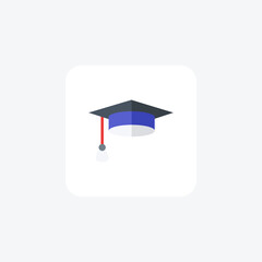 Hat, Academic Achievement, Graduation, flat color icon, pixel perfect icon