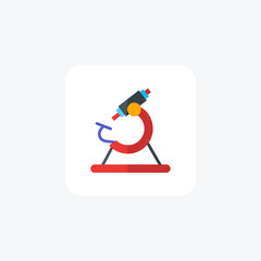 Microscope, Laboratory Equipment, Research Tool, flat color icon, pixel perfect icon