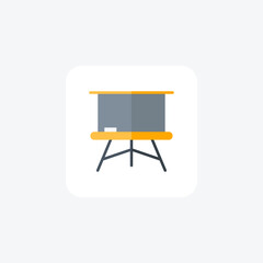 Chalkboard, School, Instruction flat color icon, pixel perfect icon