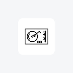 DJ turntable, Record player, Mixing deck,Line Icon, Outline icon, vector icon, pixel perfect icon