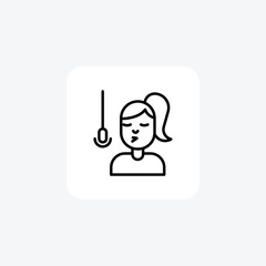 Fototapeta premium Female vocalist, singer, voice, performance, music line icon, outline icon, pixel perfect icon