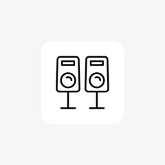 Speaker, Audio device, Sound system,Line Icon, Outline icon, vector icon, pixel perfect icon