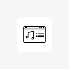 Music playlist, Audio compilation,Line Icon, Outline icon, vector icon, pixel perfect icon