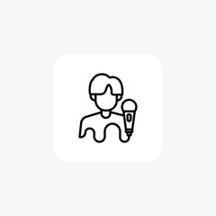 Fototapeta premium Pop star, Music icon, Celebrity musician,Line Icon, Outline icon, vector icon, pixel perfect icon