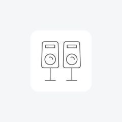 Speaker, Audio device, Sound system, thin line icon, grey outline icon, pixel perfect icon
