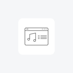Music playlist, Audio compilation, thin line icon, grey outline icon, pixel perfect icon