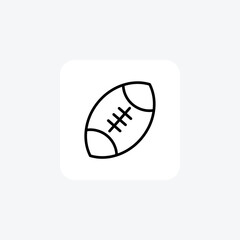 Rugby ball, Rugby equipmentLine Icon, Outline icon, vector icon, pixel perfect icon