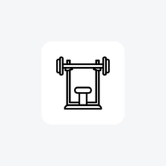 Barbell icon, Weightlifting symbol, Gym equipment symbolLine Icon, Outline icon, vector icon, pixel perfect icon