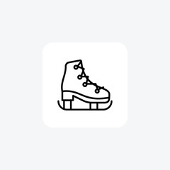 Roller skating, shoes, wheels, skate, rink, speed, sport Line Icon, Outline icon, vector icon, pixel perfect icon