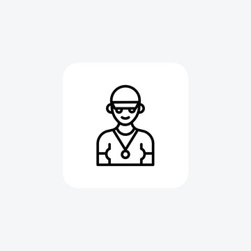 Personal trainer, fitness, coach, workout, exercise, motivation Line Icon, Outline icon, vector icon, pixel perfect icon