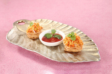 Sev Puri Chaat or Street Food Sev Puri, Indian Snack