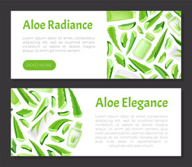 Aloe Vera Natural and Organic Cosmetic Banner Design Vector Template