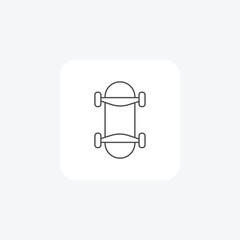 SkateboardCulture, SkaterLifestyle, StreetSkating, thin line icon, grey outline icon, pixel perfect icon