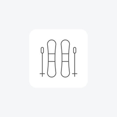 FigureSkating, IceRinkFun, SkatingSkills, IceDance,  thin line icon, grey outline icon, pixel perfect icon