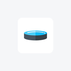Hockey puck, Ice hockey equipment flat color icon, pixel perfect icon