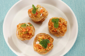 Sev Puri Chaat or Street Food Sev Puri, Indian Snack