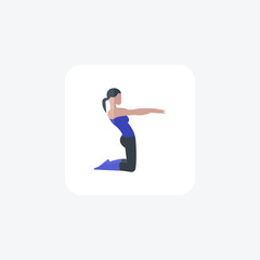 Stretching, flexibility, exercise, warmup, muscles flat color icon, pixel perfect icon
