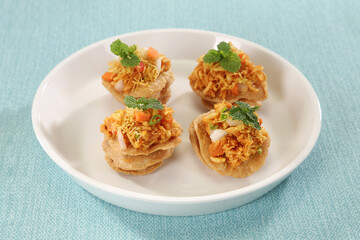 Sev Puri Chaat or Street Food Sev Puri, Indian Snack
