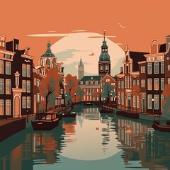 Fototapeta premium Amsterdam Scenery